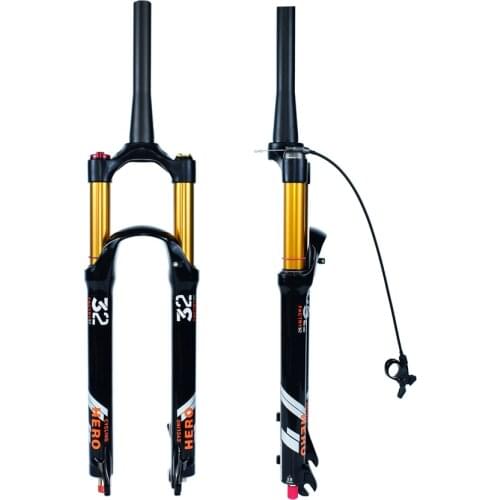 Cycling Hero Magnesium Alloy Mountain Bike Air Fork Suspension Plug Bright Black Stroke 100-120mm Rebound Adjustment MTB