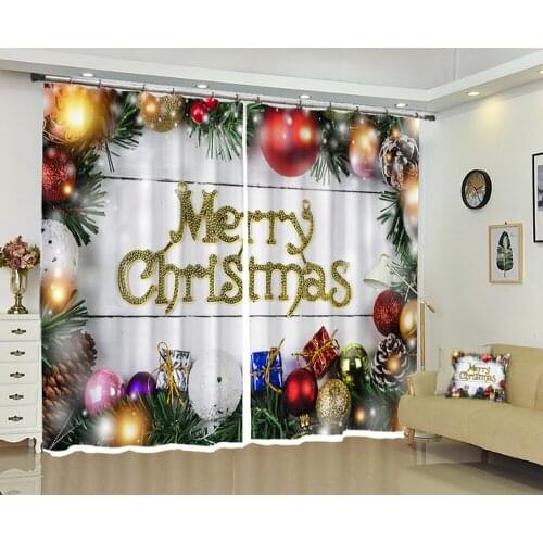 Ahloyalty Christmas Style 3D Window Curtain Living Room High-precision Shade Luxury Curtains Rideaux Customized size