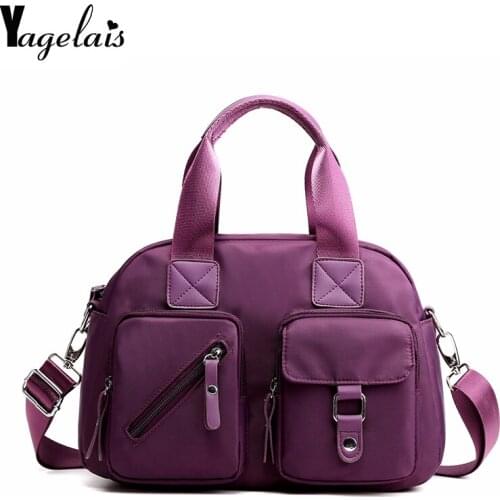 New Ladies Multiuse Colorful Designer Solid Nylon Shoulder Bag Waterproof Messenger Bag Large Capacit Travel Shopping Sac A Main