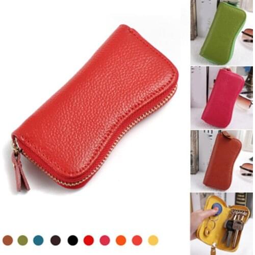 Women Leather Car Key Wallets Purse Zipper Home Key Holder Organizer Coin Case Bag -OPK