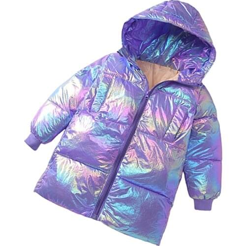Winter New childrens cotton padded Children Down jacket long Colorful Boys Warm Jacket Outerwear Baby Girl Outerwear Kids Coats