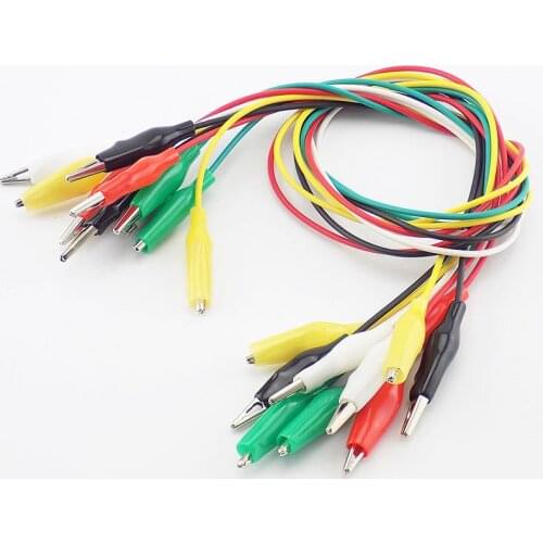 1/5/10 Pcs Electric Alligator Clips DIY Electrical Double-ended 5 colour Test Jumper Wire Roach Clip Crocodile Clips Cable