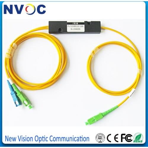 10Pcs/Lot,1*2 FWDM Filter ABS BOX TX1550 RX1310/1490nm,WDM Module 2mm1M With SC/FC/LC,1x2 Optic Wavelength Division Multiplexer