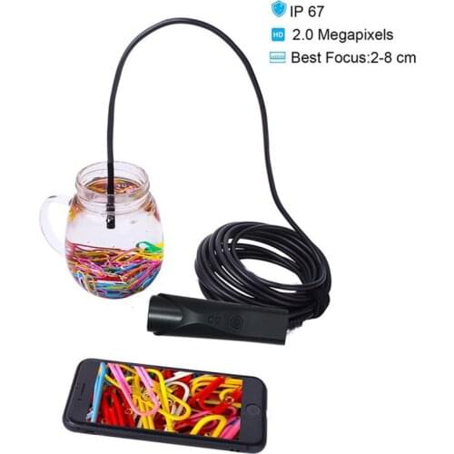 1080P Wifi Endoscope Camera For Cars Smartphone Android Apple iOS PC 8mm Lens 2.0 MP Wireless Mini Borescope Rigid Snake Cable