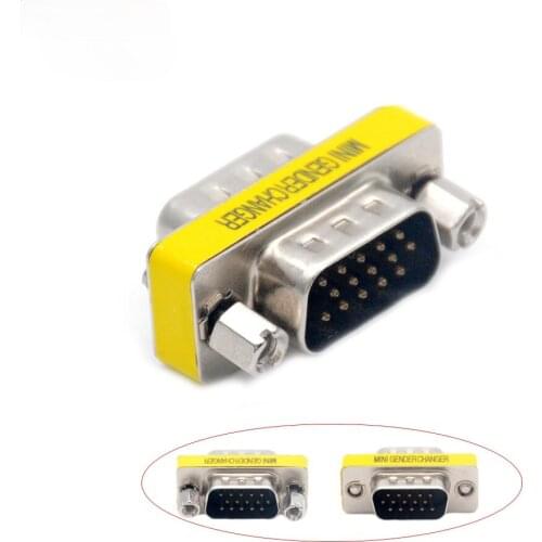 15 Pin VGA SVGA Gender Changer Adaptor Connector Male to Male Coupler Converter Monitor M/M DB15 Connector