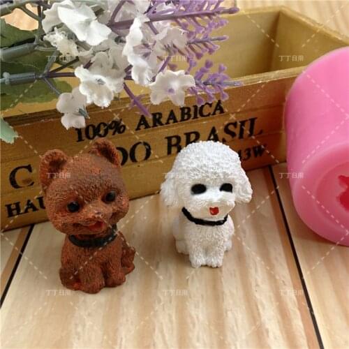 3D Dogs shape silicone fondant cake decorating mold Corgi Bulldog chocolate polymer clay mould animal cake tool for bakeware