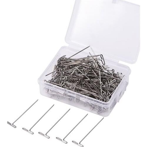 50pcs Silver Tpins for Wigs Making/Display on Foam Head 38mm Long T-pins Sewing Hair Needles Styling Tool
