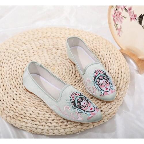 Embroidered Women Velvet Cotton Ballet Flats Pointed Toe Slip On Flat Shoes Comfortable Ballerina ShoesLadies
