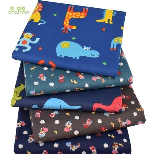 Chainho,5pcs/Lot,Dark Series,Print Twill Cotton Fabric,Patchwork Cloth,DIY Sewing&Quilting Fat Quarters Material For Baby&Child