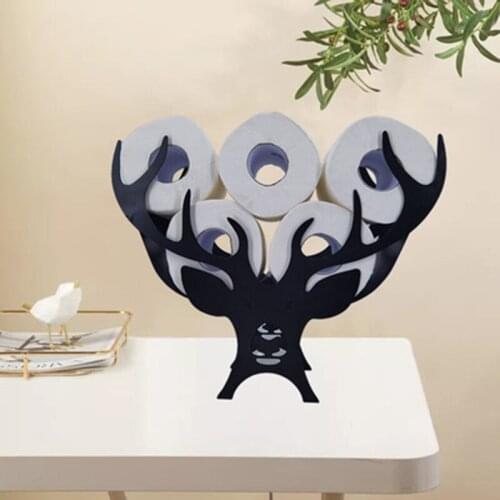 Home Iron Roll Paper Towel Holder Black Cows Crafts Bathroom Rack Ornaments Toilet Roll Holder Kitchen Bathroom Storage Dropship