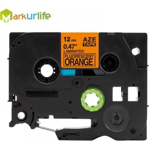 1 PCS/Lot Adhensive label Tze-B31 Tz-B31 Eye-catching Fluorescent Tape for Brother printer(12mm*5m) Fluorescent Black on Orange