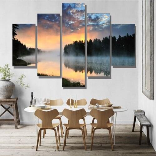 5 Piece Sunrise Landscape Modern Home Wall Decor Canvas Picture Art HD Print Painting Set Of Canvas Arts Gifts For Friend
