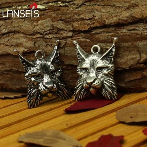 Lanseis10pc viking animal LYNX, pendant men necklace