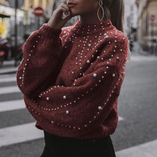 2021 New Arrival Beading Sweater for Women Autumn Pullovers Knit Garments Female Wool Sweaters coat Wholesale Y847