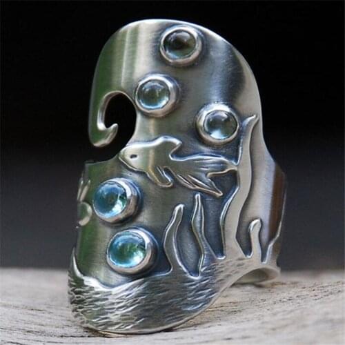 Fashion Silver Color Underwater World Ring Female Knuckle Ring Accessories Jewelry for Women