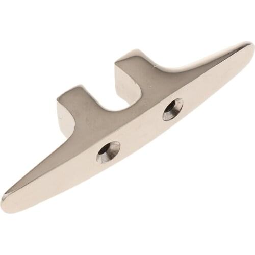 Marine Boat Dock Cleats Flat Top 2 Hole Mooring Cleat Stainless Steel Boat Accessories Marine Silver 110 x 18 x 25mm