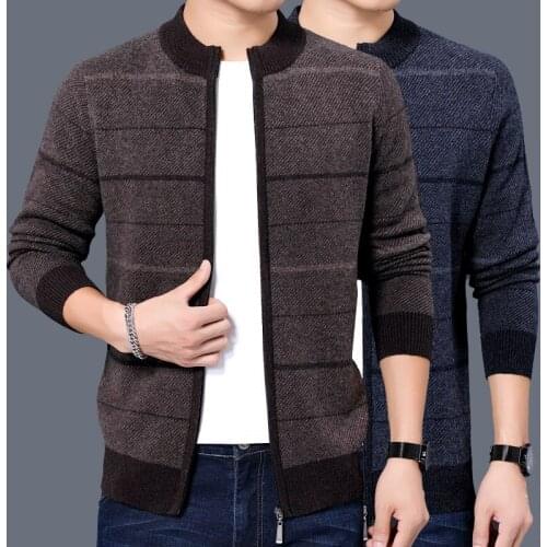 Men Sweaters 100% Cashmere Jackets man Cardigans 2020 New Autumn Winter Fashion Thicken Warm Pure Wool Knitwear Tops