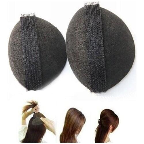 New 2pcs Noble Volume Hair Base DIY hook and loop Volumizing Tool New Black