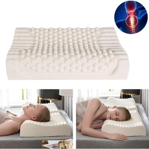 Orthopedic Latex Pillows Pure Natural Thailand Remedial Neck Sleep Pillows Protect Vertebrae Health Care Bedding Cervical Pillow