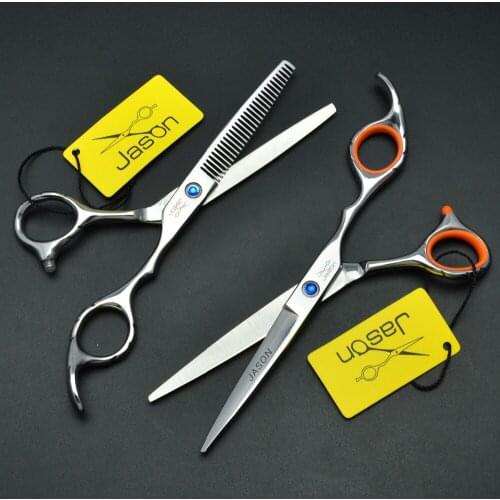305# 6'' Brand Jason TOP GRADE Hairdressing Scissors JP 440C Professional Barbers Cutting Scissors Thinning Shears Hair Scissors