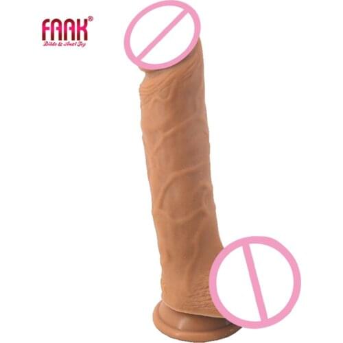 FAAK realistic dildo soft silicone big penis huge dick sex toys for women suction skin touch adult sex products masturbator