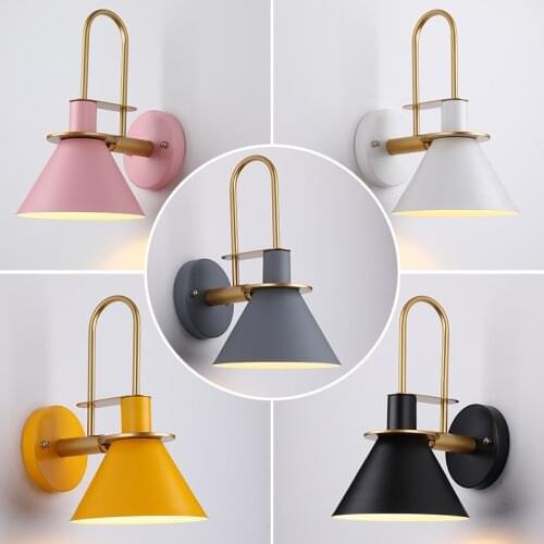 Nordic Macaron wall lamp modern minimalist wall lamp living room background wall light fixture bedroom bedside exquisite lamps