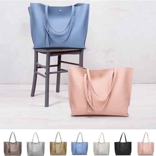 Flash Sale Luxury Brand Women Shoulder Bag Soft Leather TopHandle Bags Ladies Tassel Tote Handbag High Quality Womens bags Thin