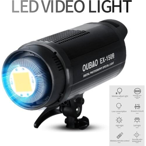 Opel EX150W 150WS LED Video Light Continuous Output 5600K White Version LCD Panel Bowens Mount Studio Light