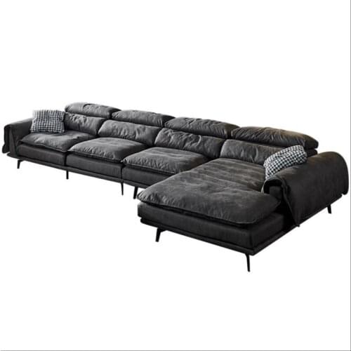 Ultra-soft down fabric sofa modern minimalist small family corner sofa
