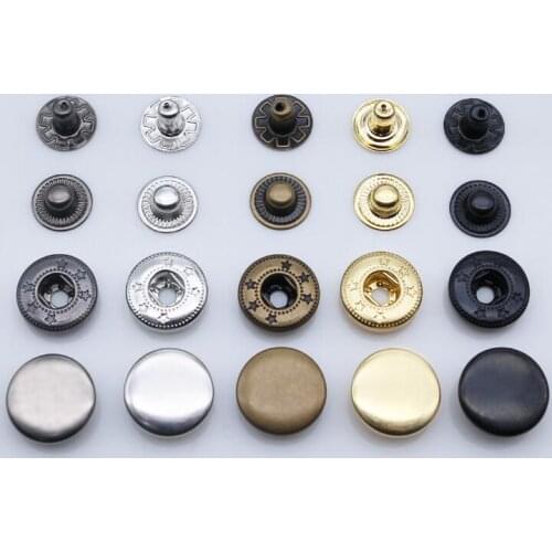 High quality Flat Shirt Clothes 12mm/15mm/17mm/20mm new Metal buttons outerwear buckle Overcoat silver snap button 10sets/lot