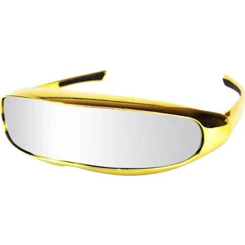 Funny Sunglasses Plastic Color Mirrored Single Lens Visor Sunglasses Cosplay Women Men Party Eye Glasses Big Frame Shield Visor