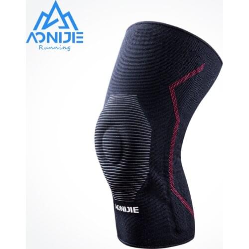 AONIJIE E4409 One Piece Double Protective Knee Brace Support Compression Sleeve Knee Pad Massage Silicone Kneepad For Running