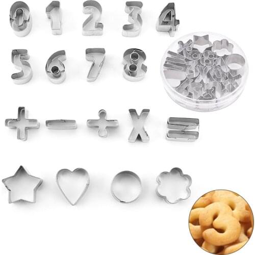 1Set Cookie Cutter Biscuit Press Stamp Embosser Sugar Pasty Cake DIY Baking Mould Digital Fruit Cutter Accesorios Baking Tools