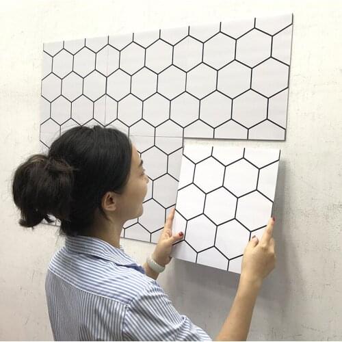10Pcs/Package 3D Hexagonal Plane Wall Sticker PVC Waterproof and Oil-Proof Self-Adhesive Paper Tile Kitchen Backsplash 30x30cm