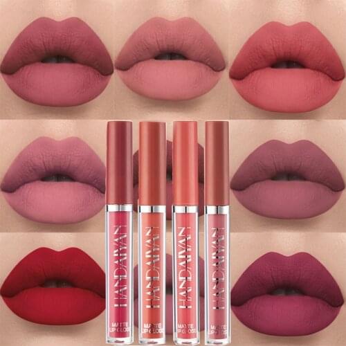 12 Colors Nude Liquid Lip Gloss Long-lasting Cosmetics Lip Stick Cream Waterproof Matte Lipstick For Lips Silky Velvet Lip Tint
