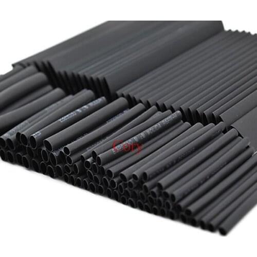 127pcs/pack Diameter 2-13mm Length Heat Shrink Tubing Shrink Set Black Insulation Wire Kit with Polyolefin Tub CZYC