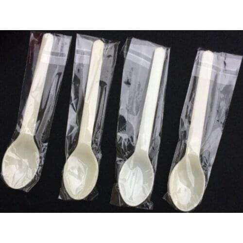 200PCs disposable tableware plastic small spoon individually packed yogurt cake spoon ice cream dessert spoon
