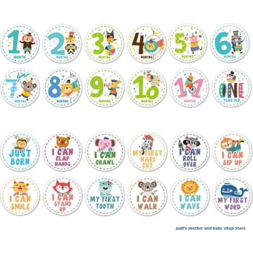67JC Baby Monthly Milestone Stickers Shower Registry Gift Scrapbook Photo Memory Keepsake