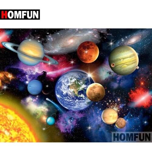 HOMFUN 5D DIY Diamond Painting Full Square/Round Drill "Cosmic planet" 3D Embroidery Cross Stitch gift Home Decor A01049
