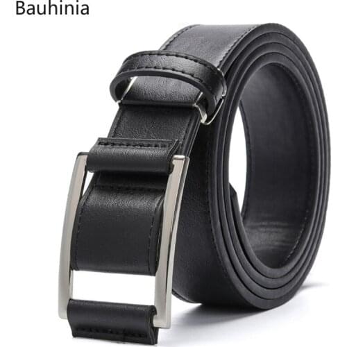 Bauhinia 100-135cm Optional Casual PU Material Japanese Business Pin Buckle Belt Young Designer Fashion Belt
