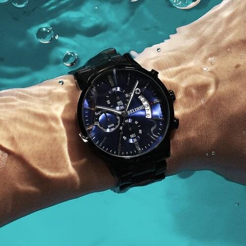 Mens Watch Luxury Brand BELUSHI High-end Man Business Casual Watches Mens Waterproof Sports Quartz Wristwatch relogio masculino