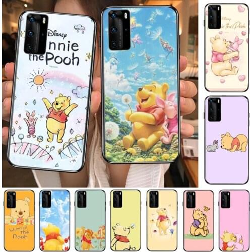 Winnie the Bear Phone Case For Huawei P40 p30 P20 10 9 8 Lite E Pro Plus Black Etui Coque Painting Hoesjes comic fas