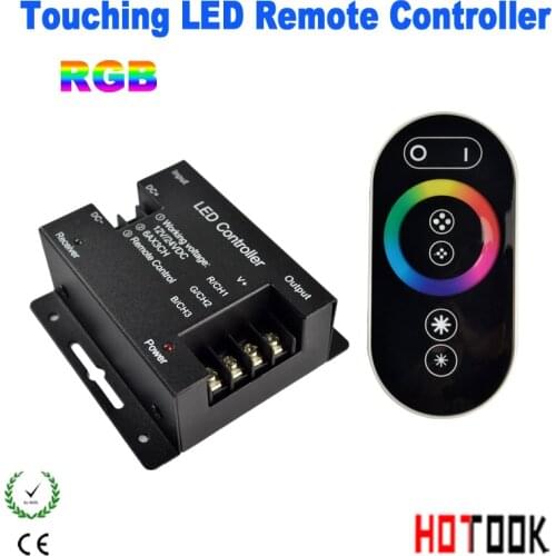 DC 12-24V PWM Wireless RGB LED Controller with Touch Remote Dimmer 18 modes for RGB led strip 5050 3528 18A 216W Free shipping