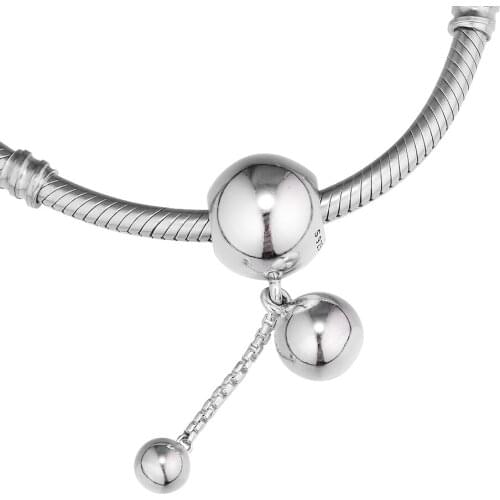 DIY Fits for Pandora Charms Bracelets String of Beads Hanging Beads 100% 925 Sterling-Silver-Jewelry Free Shipping