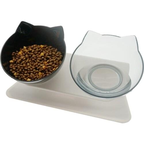 Double Cat Bowl Dog Bowl With Stand Pet Feeding Cat Water Bowl Vertebra Cat Food Bowl For Dogs Feeder Product Supplies
