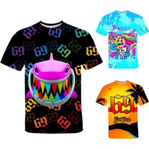 New Rapper 69 6ix9ine T-shirt Tekashi69 3D Print Hip Hop Streetwear Men Women Sport Casual O-Neck TShirt Kids Harajuku Tees Tops