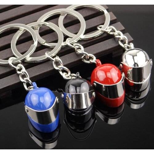 Hot Sale Silver Plated Cool Keyring 3D Car Motorcycle Bicycle Helmet Auto Key Chain Ring Keychain high quality 4 colors