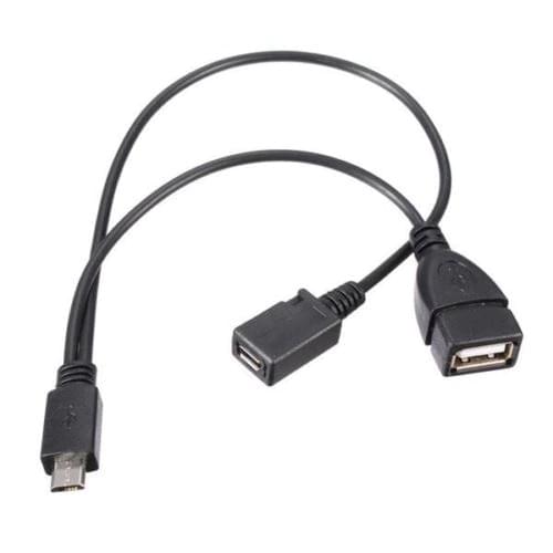 Micro USB Male To USB Female Host OTG Cable + Micro USB Adapter Y Splitter