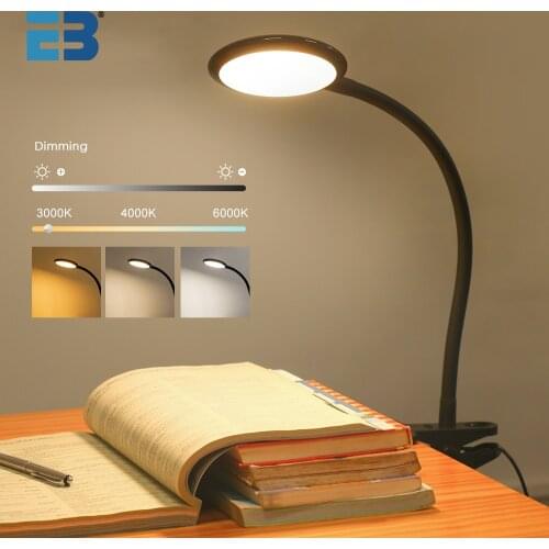 Long Arm Desk Lamp Table Lamp For Study Reading Study Light Touch Lamp For Work Table Flexible Clip On Dimmable USB Led Lamp