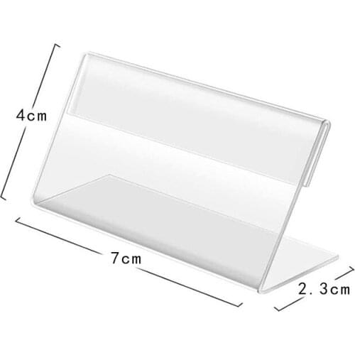 Mini Small Acrylic Signage Display Stand Label Stand Desktop Price Brand Swing Table Business Card Stand 7x4cm